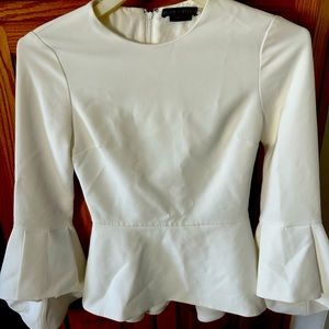 Alice & Olivia white peplum top